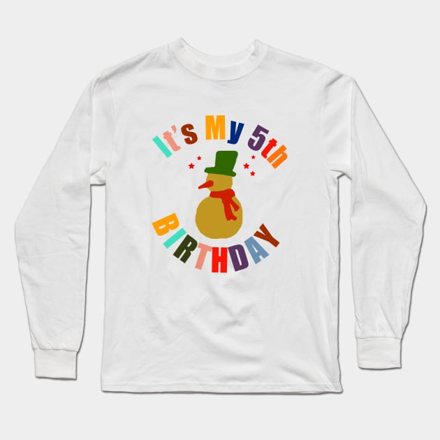 Hot 5th Birthday Long Sleeve T-Shirt by Proway Design